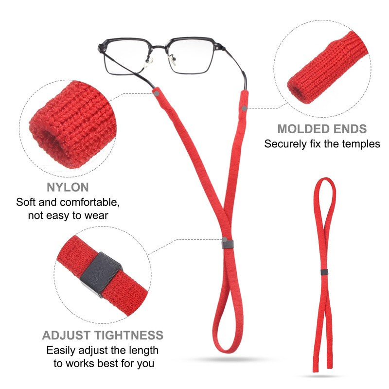 sourcing map 6pcs Glasses Strap Adjustable Computer Glasses String Nylon