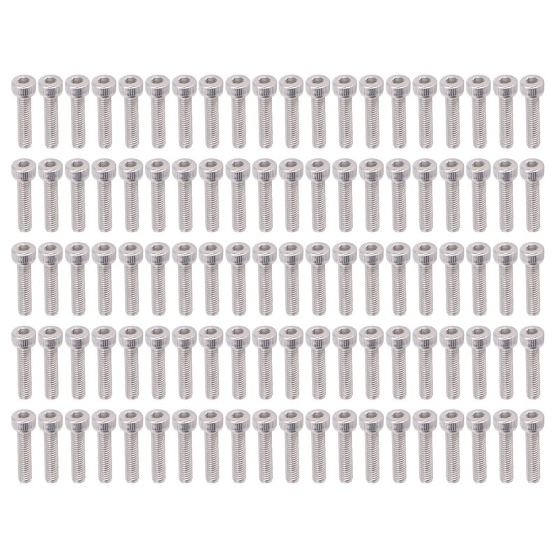 100Pcs Hex Socket Head Cap Screws Galvanized Steel Screw Kit