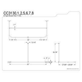 Kingston Brass CC3135 62-Inch Large Size by 27-5/8-Inch D-Type Shower Rod, Oil Rubbed Bronze