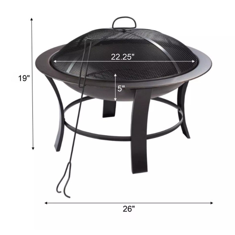 Mainstays Fogata Mainstays De Leña Para Exterior 26'' Xchwsp