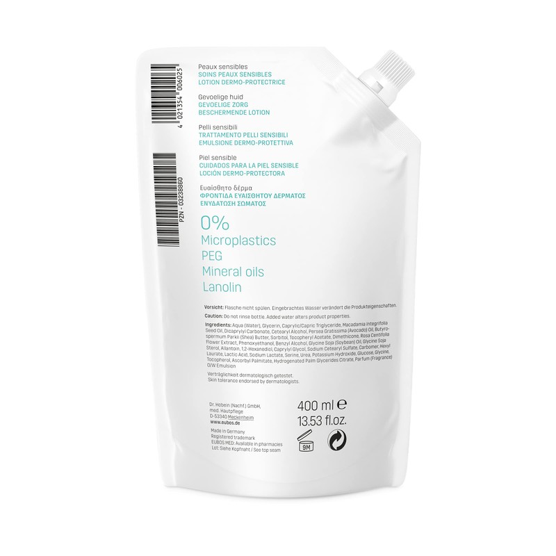 Eubos Dermo Protective, 400 ml, refill bag, for normal to