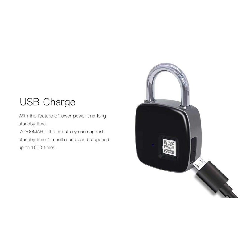 Cactus Life Fingerprint Authentication Padlock, Smartphone Bluetooth Detachment, 2-way, No