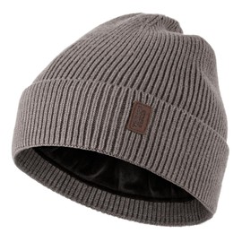 Wmcaps Beanie for Men, Stretchy Soft Cuffed Wooly Beanie with Thick Warm Lining, Unisex Classic Winter Hat, Gifts for Women/Men/Her/Him/Dad(Smoke Grey)