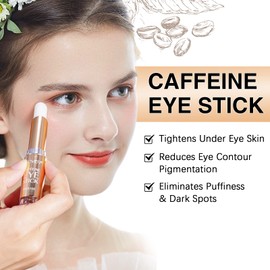 Caffeine Eye Stick, Caffeine Eye Cream for Dark Circle and Puffiness, 3-4 Weeks Improve Eye Bags and Fine Lines, Eye Anti Aging Treatment Smooth Skin…