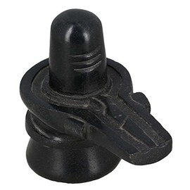 IS4A Black Marble Shiva Lingam Shiv Ling Idol Murti 4 Inchas Approx