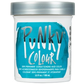 Punky Semi Permanent Conditioning Hair Color, Vegan, PPD and Paraben Free, may last for 5-40 washes, 3.5oz, Turquoise