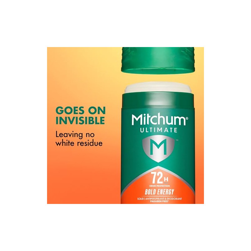 Mitchum Ultimate 72H Odor Protection Men’s Antiperspirant & Deodorant, Invisible