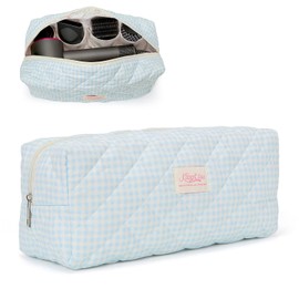 HiTotes - Bolsa de viaje para herramientas de pelo compatible con Dyson Airwrap linda funda de viaje floral para Shark Flexstyle Hair Tools Organizador, Coquette blue Plaid, Floral femenino