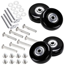 Gotetiso Pack of 4 Suitcase Wheels Replacement Wheels Luggage Replacement Wheels Rubber Luggage Case Wheel Suitcase Wheels Replacement Suitcase Replacement Wheels Black Rubber Replacement Wheels