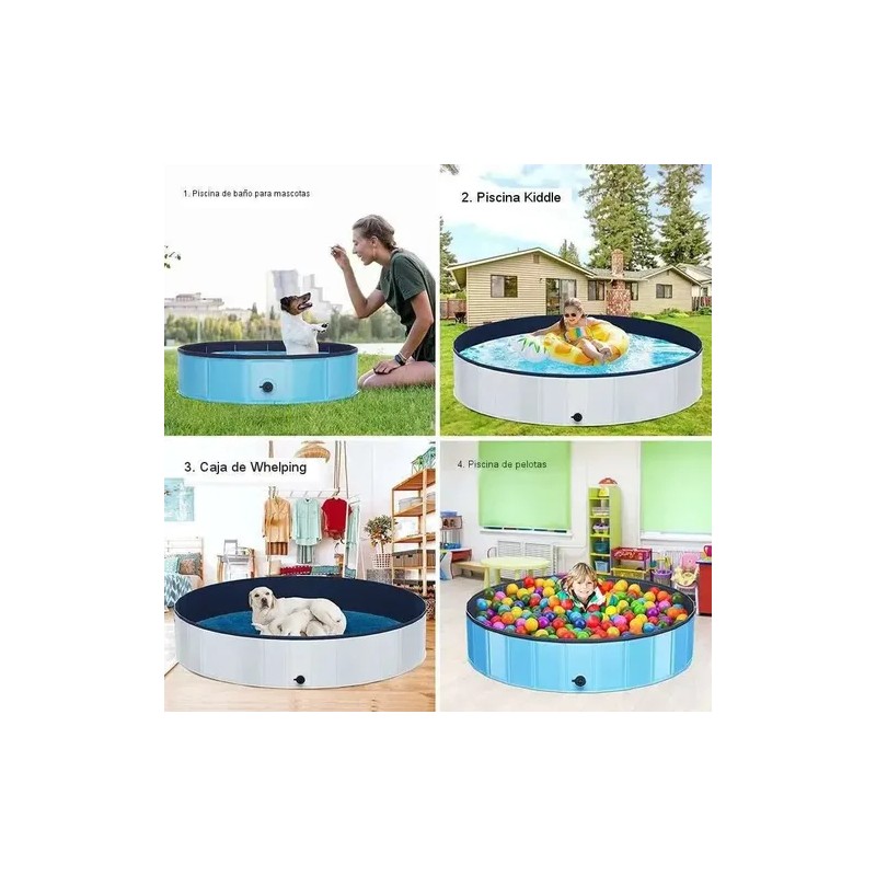 Alberca Plegable Piscina Perro Mascota Bañera Baño160cm