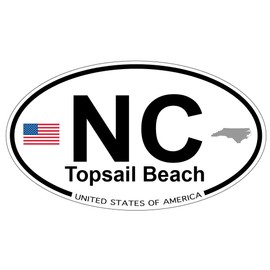 US Decal, Inc. Topsail Beach, North Carolina Oval Sticker