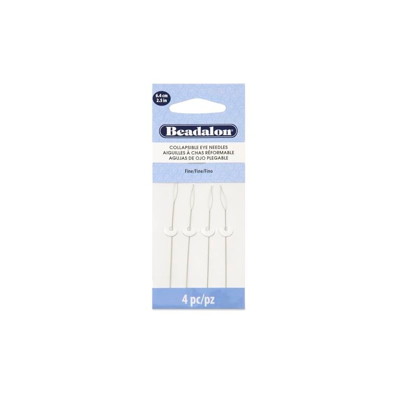 Artistic Wire Beadalon – Agujas de Ojo Plegable, Finas (2.5