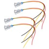 4 Sets PreWired Round LEDs Waterproof 2Color Indicator Common Cathod