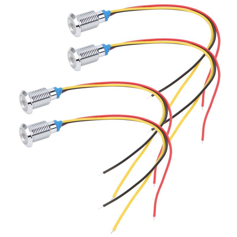 4 Sets PreWired Round LEDs Waterproof 2Color Indicator Common Cathod