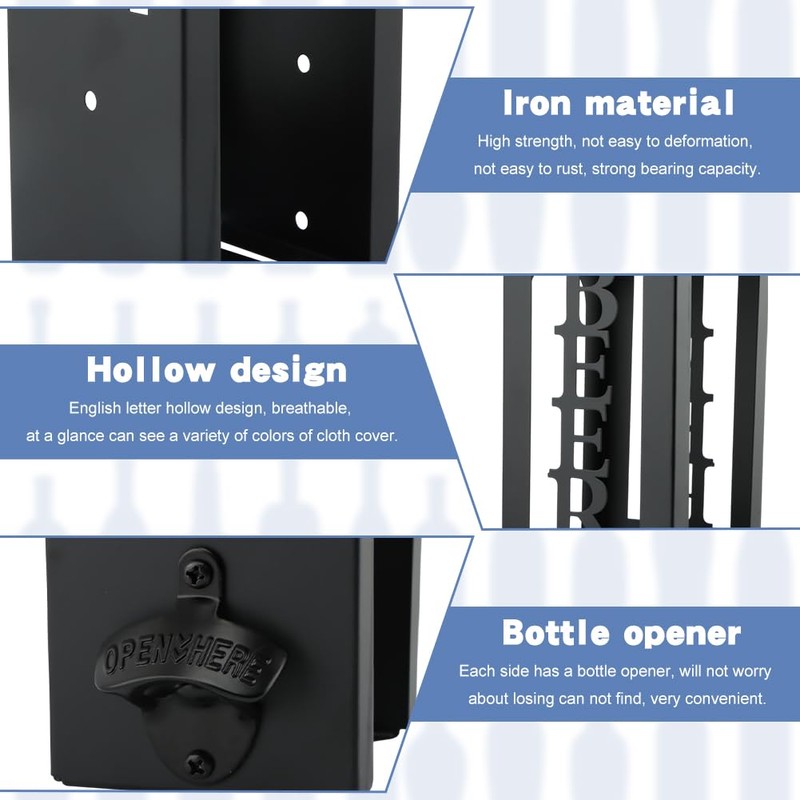Can Cooler Holder with Bottle Opener, Beer Can Sleeves Dispenser