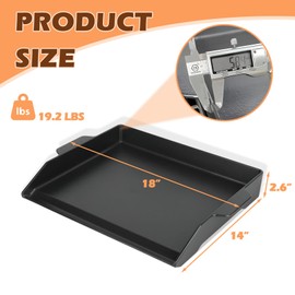 MOASKER Universal Cast Iron Griddle 18.6" x 14", Pre-Seasoned Nonstick Flat Top Grill Griddle Plate for Outdoor Gas Grill/Charcoal Grill/Stove Top with Extra High Sidewall & Grease Groove, for Camping