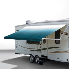 RecPro RV Awning Fabric Replacement | Width Options from 8 to 22 Feet | Variety of Color Options | 8' (96") Length RV Awning Replacement | Premium Vinyl (18' - Actual Width 17' 1", Ocean Blue Fade)