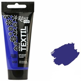 Krevo Art Fabric Paints Fabric Paints Washable Textile Paint Ultramarine Acrylic Paint Water-based | 60 ml Tube | Textile Paint Machine Washable for Fixing | Opaque for Light and Dark Fabrics