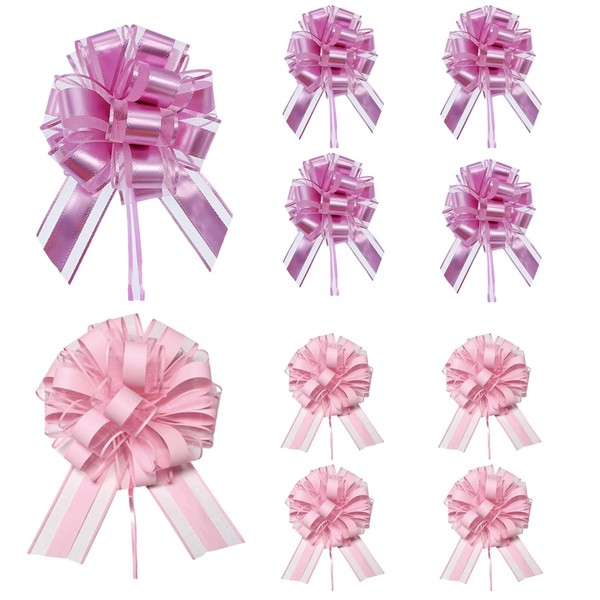 QXCFTW 10 Pcs Pink Bows for Gift Wrapping, 4-5 inch