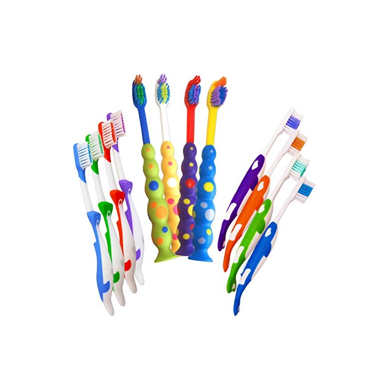 Childrens Toothbrushes ~ Bulk Pack of 12 Manual Kids Toothbrushes