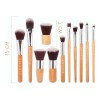 Set 11 Brochas Maquillaje Orgánicas Ecológicas Profesional Alta Calidad Color