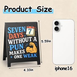 EXUBERIUM Funny Office Decor Desk Sign Funny Team Gifts Gag Gifts for Coworker Teammate Employee Boss Humorous Cubicle Decors Supplies Seven Days Without A Pun Makes One Weak White Elephant Gift