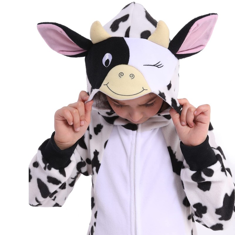 Sincere Party Fleece Cow Onesie Costume for Kids XL(10-12)