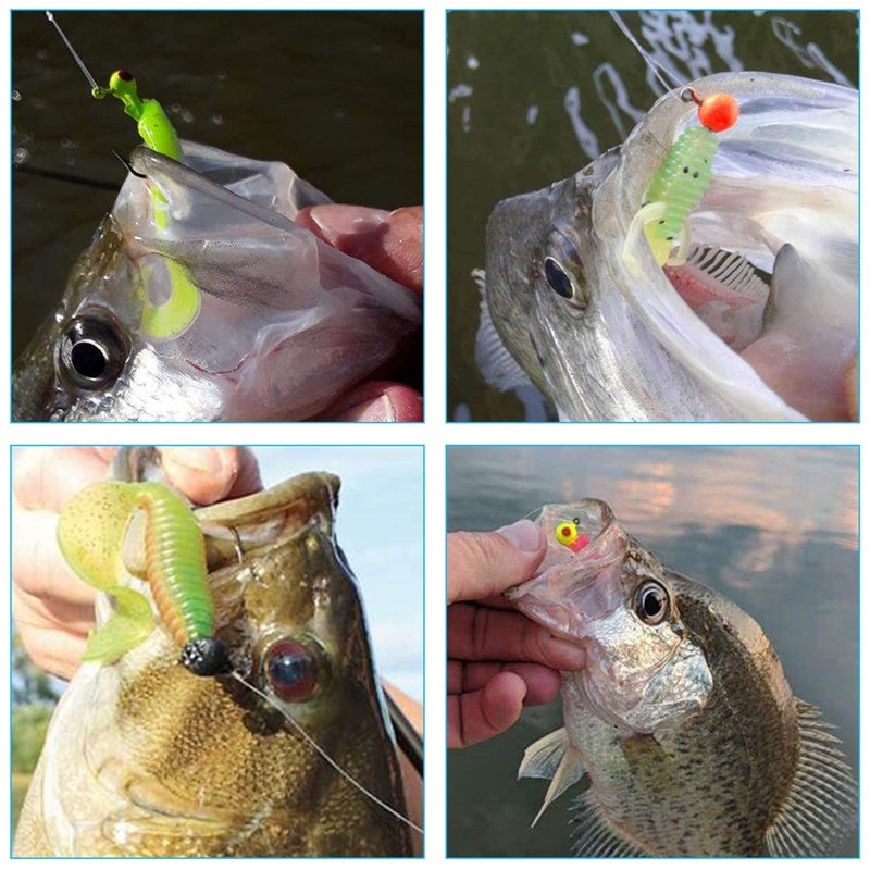 Weiche Angelköder mit Haken, Jig-Köder, weicher Wurmköder aus Silikon, Set