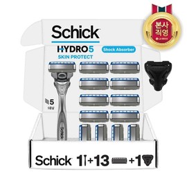 Schick Hydro5 SkinPro 13 Blades + Razor + 1 Cover / 쉬크 하이드로5 스킨프로 날13입+면도기+커버1