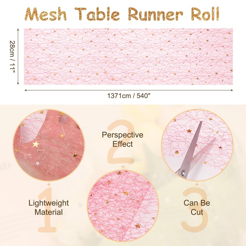 sourcing map Bright Red Table Runner Roll, 11" x 45