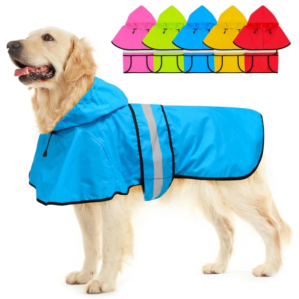 Dolitego Dog Raincoat - Reflective Dog Rain Coat, Waterproof Dog