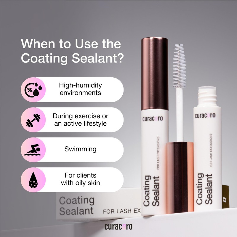Curacoro 10ML Eyelash Coating Sealant - Professional Protective Topcoat for