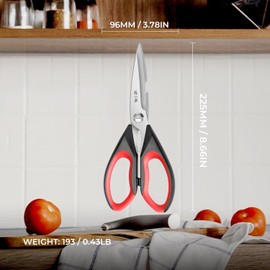 ZHANG XIAO QUAN SINCE 1628 Sharp Kitchen Scissors All Purpose, Utility Kitchen Aid Shears with Stainless Steel Blades, Food Grade Poultry Shears for Meat Chicken Fish Vegetables 9"