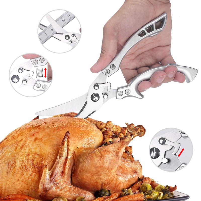 Kitchen Scissors with Metal Handles for Chicken, Poultry, Fish, Meat