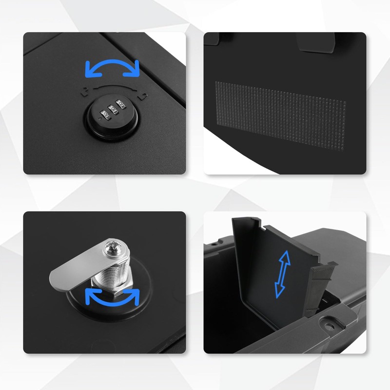 Ryansunoro Bed Cargo Partition Storage Bin with Code Lock Compatible