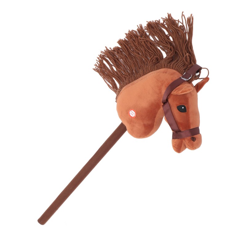 70cm Height Plush Horse Stick Toy Cute Expression 2 Sound