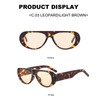 Long Keeper Retro Oversized Sunglasses Women Oval Sunglasses Flat Top
