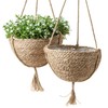 Natural Seagrass Hanging Planter Basket Set, Indoor Plant Pots, Boho
