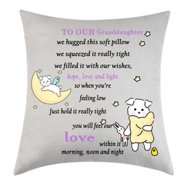 Tihnvk Granddaughter Cushion Cover Granddaughter Gifts from Grandma Grandpa, Gifts for Granddaughter Dog Throw Pillow Case Pillow Cover Couch Decorative Square 18x18 (granddaughter)