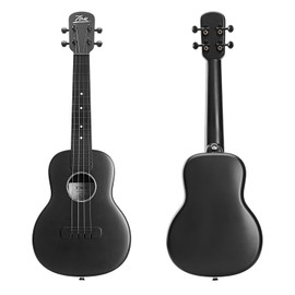 TOM 23" Carbon Fiber Concert Ukulele – Upgraded Ukelele Kit with Quick Locking Strap, Waterproof, Ultra-Lightweight (1.25 lbs), Ideal for Beginners, Professionals & Outdoor Adventures (Black)