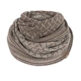 KNIT FACTORY - Dusk Loop Scarf - Finely Knitted Tube Scarf - Autumn & Winter Essentials - Timeless Fashion Accessory - For Men and Women - Knitted Scarf with Wool, Marron/Iced Clay