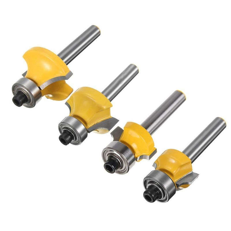Gasea 4pcs 1/4" Shank Round Over Router Bits Corner Rounding