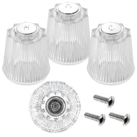 hansengroe Shower Knobs 3 Piece Replacement for Price Pfister Bathtub Faucet Handles, 12 Point Broach, Clear Acrylic Shower Handles Hot and Cold Replacement Kit Include Diverter