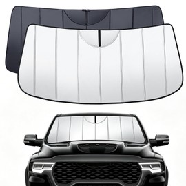 Windshield Sun Shade for Dodge Ram 1500 2019-2026, Custom Fit Foldable Front Window Sunshade Sun Visor Protector, Blocks Heat & UV Rays Maintain Cool Interior Accessories