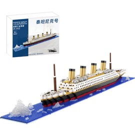 Titanic Model Building Block Set, 1878 Pcs Cruise Ship Building Blocks, Micro Mini Bricks Gift Toy for Adults Children Kids, Compatible with Major Brand