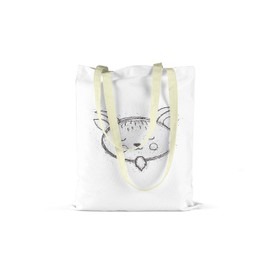 Le Jardin du Lin Bedruckte Einkaufstasche, Tasche, Faltbar, Stofftasche mit Zwei Langen Henkeln, Größe: 34x40 Cm