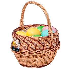 KOTARBAU® Wicker Basket with Handle Children 290 x 220 x 200 mm Children's Wicker Basket Easter Basket Small Wicker Basket with Handle Wicker Basket Wicker Basket Mushroom Basket Shopping Basket