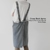 Surblue Cotton Denim Apron With 2 Pockets, Cross Back Aprons