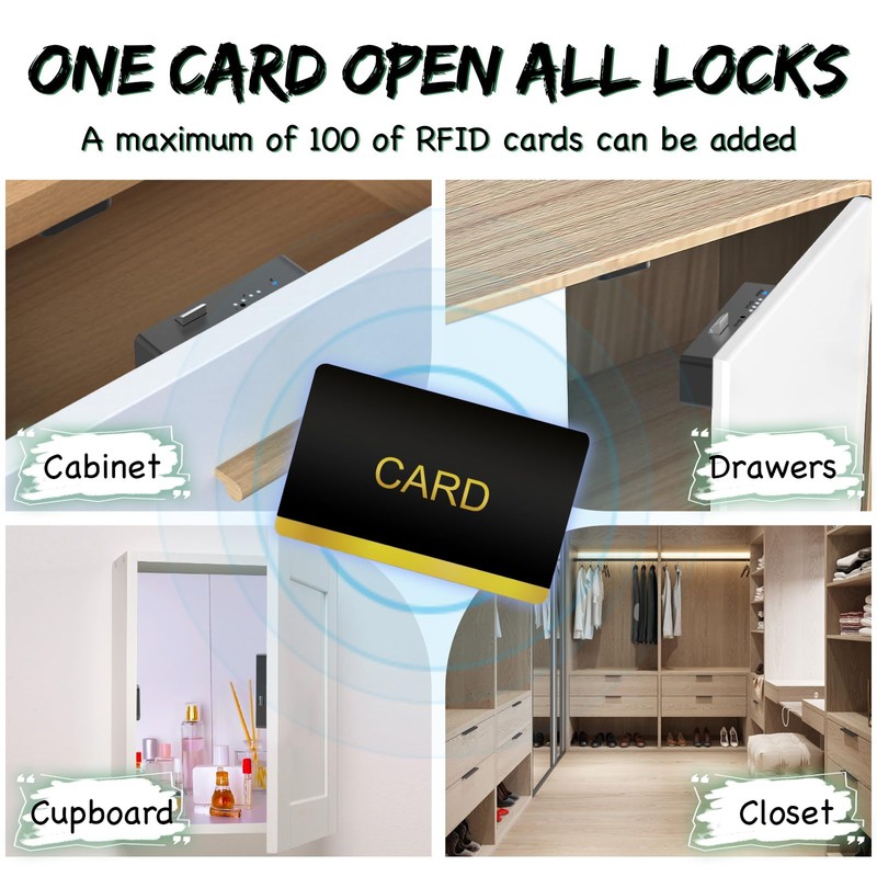 Dhiedas Smart RFID Cabinet Lock, Hidden Digital Electronic Bluetooth RFID