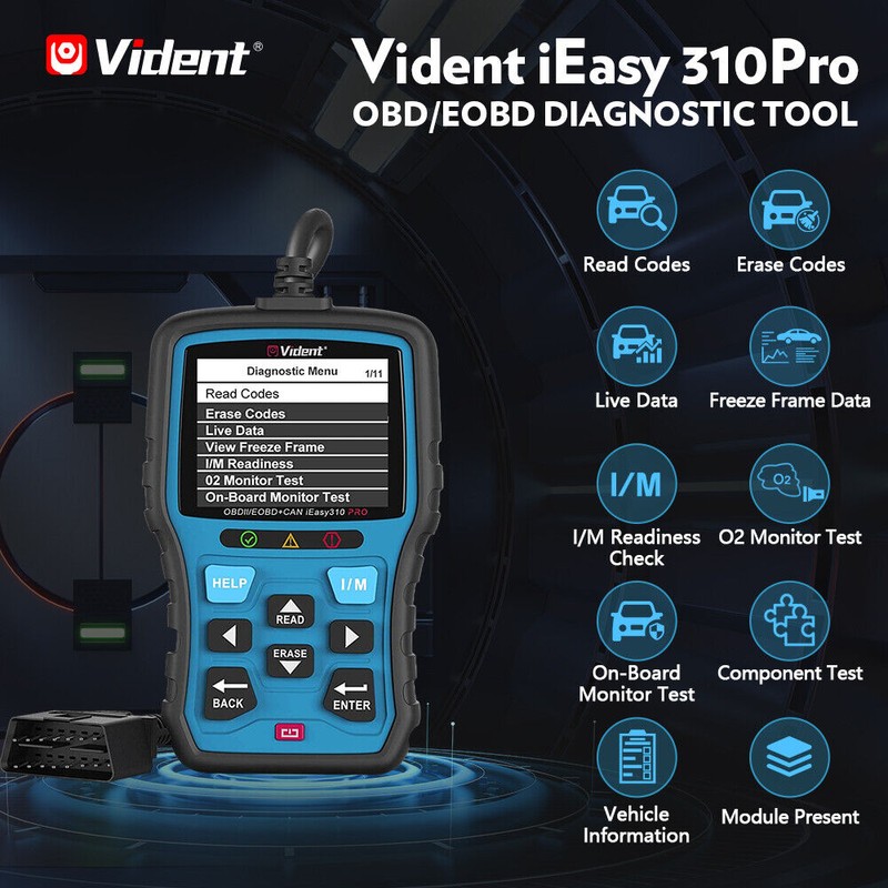 Vident iEasy310 Pro OBDII car diagnostic scan tool Read/Clear Codes